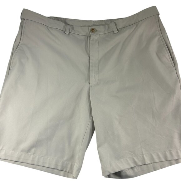 Haggar Cool 18 Pro Shorts Mens Size 40 Ivory Beige Expandable  Waist Golf Casual - Picture 1 of 7
